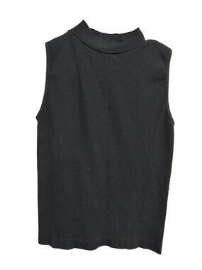 Soho Lady Womens Black Nylon Ribbed Mock Neck Top Size L/XL Gorpcore Minimalist